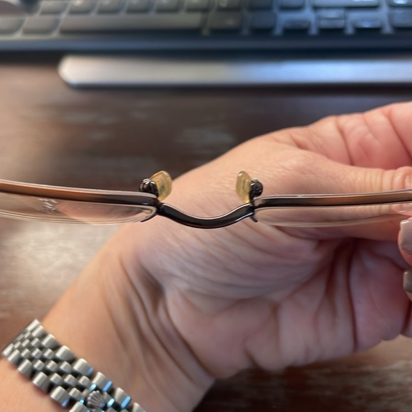 Ted Baker Scuffler B113 LBR brown half rim eyeglasses 48-20-135 with black case - Picture 12 of 16